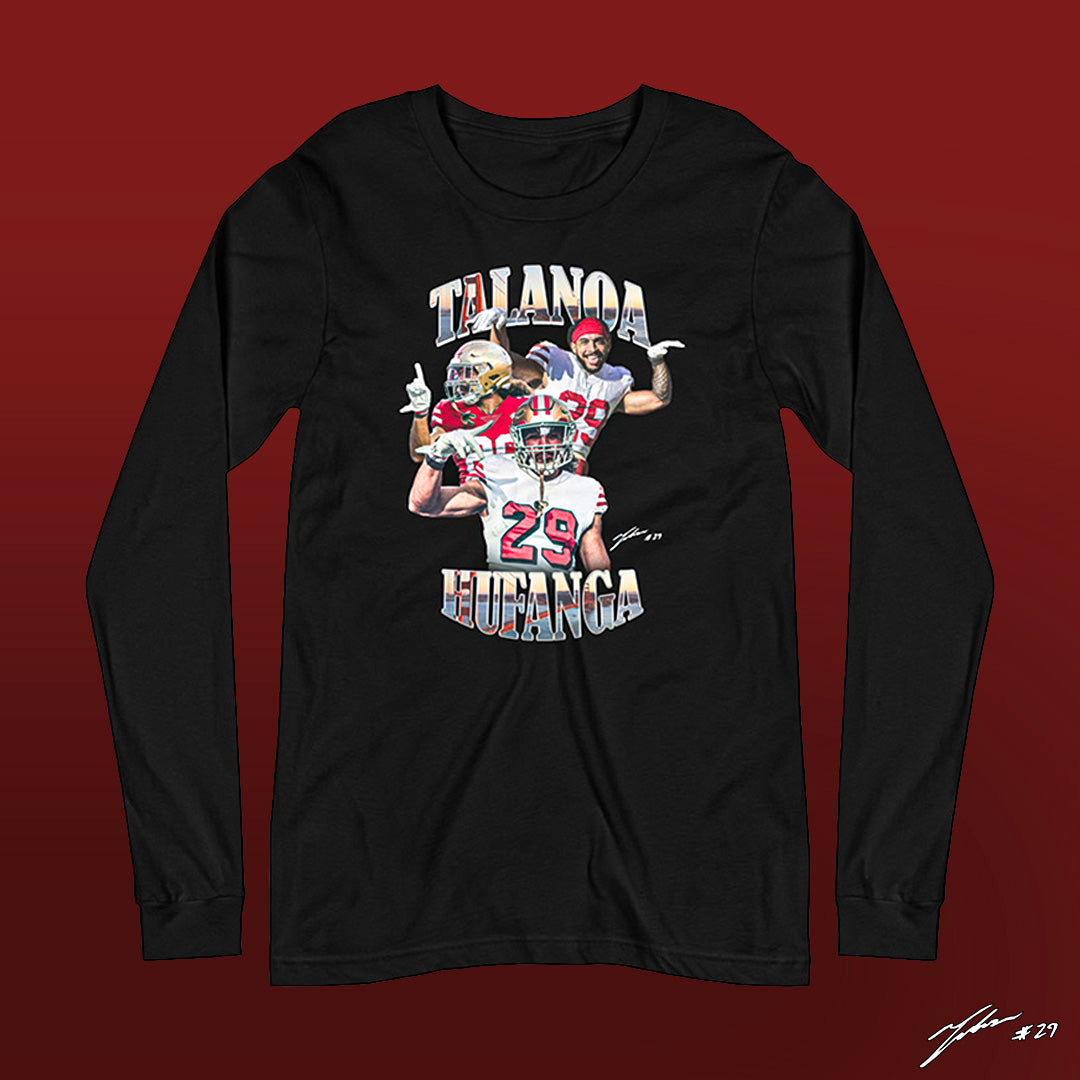 Talanoa Hufanga Football Paper Poster 49ers 3 Long Sleeve T-Shirt