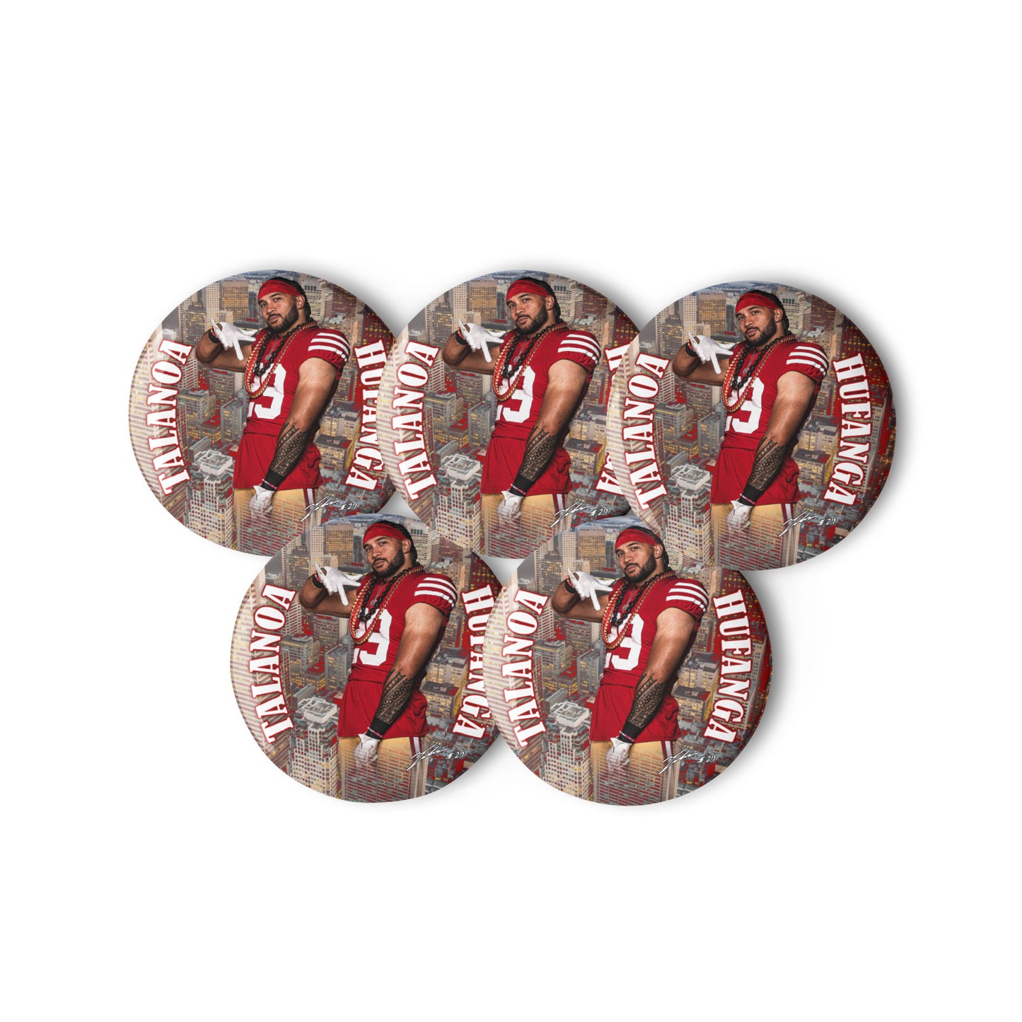 Set of pin buttons