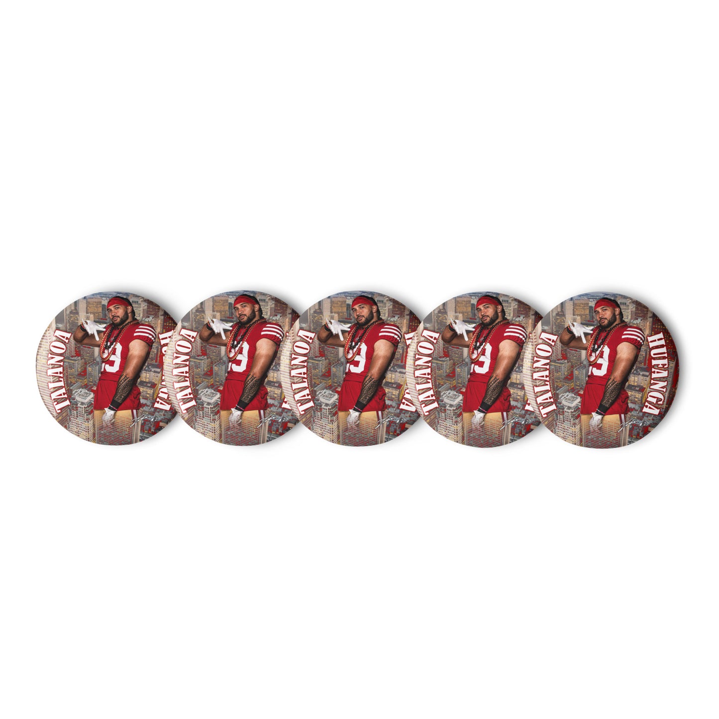Set of pin buttons