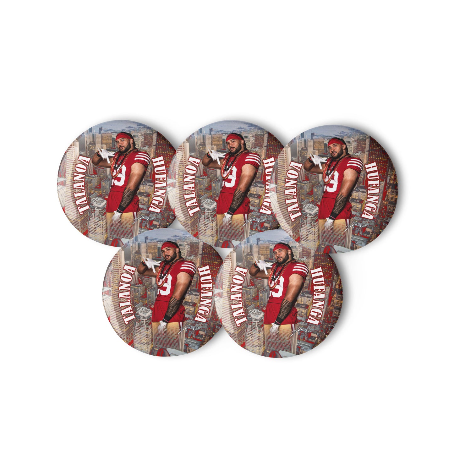 Set of pin buttons