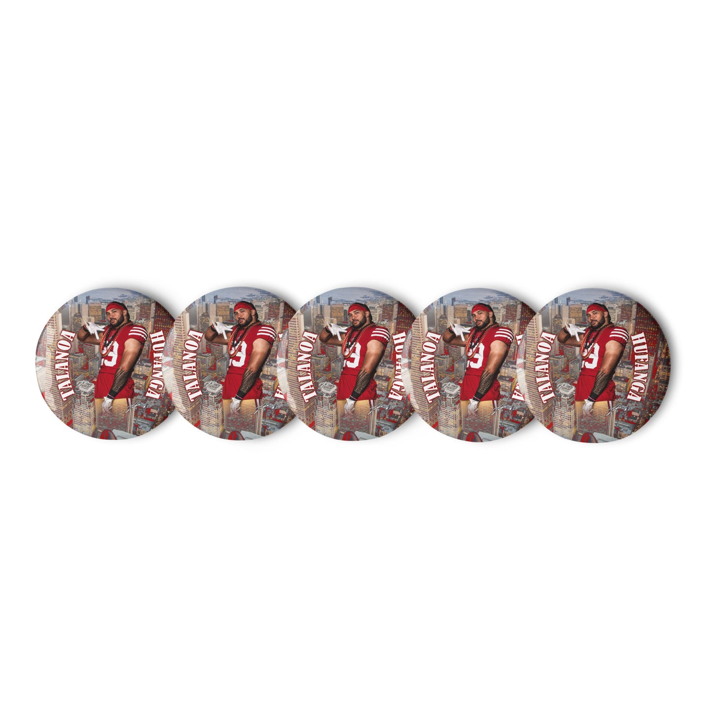 Set of pin buttons