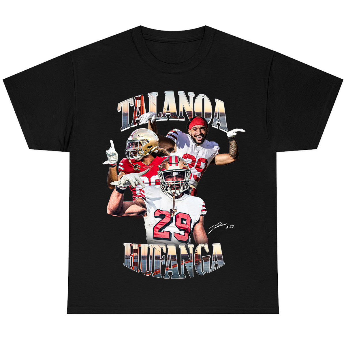 Talanoa Hufanga Name & Number Game Day V-Neck T-Shirt - Red - Tshirtsedge